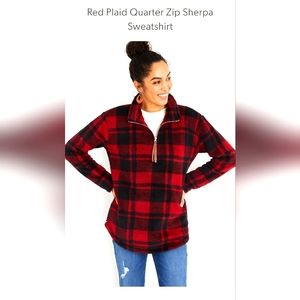 Maurice's Women's 1X sherpa quarter zip sweatshirt